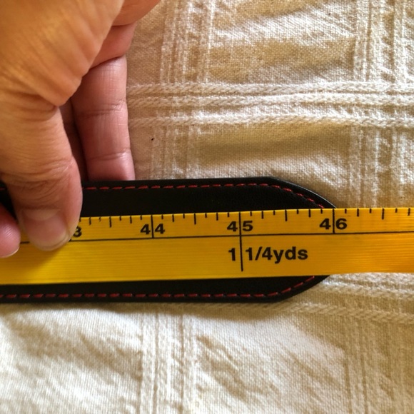 True Religion Black Leather Belt with Red stitching men’s L-XL - Picture 5 of 9